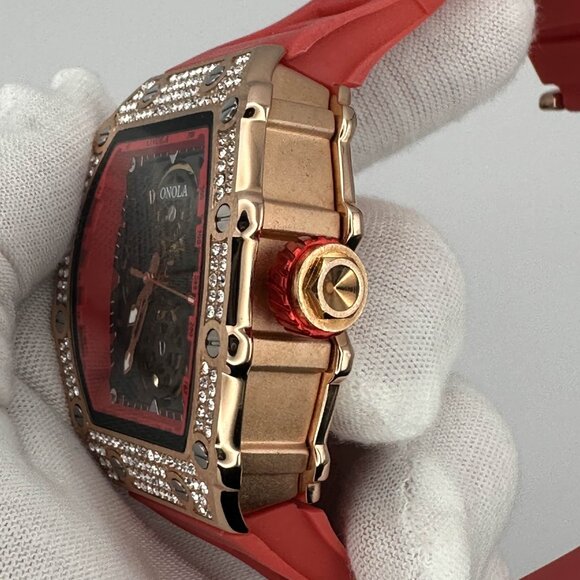 Mens Watch - Onola Automatic - Red and Rose Gold - Picture 3 of 8